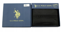 $50 U.S. Polo Assn. Portfel ORYGINAŁ skóra ABPE7031AZ Czarny U.S. Polo Assn.