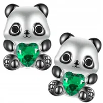 Kolczyki Srebrne Kolczyki Dla Dziewczynki Panda Srebro 925 Kolczyki Trusky