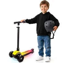 LUMI RIDE Hulajnoga trójkołowa balansowa składana regulowana Platforma LED 7 kolorów 20 programów czarny Sun Baby