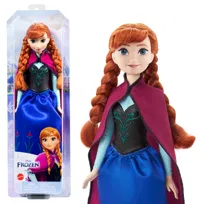 Disney Frozen Anna, Lalka 1 Strój podróżny, dwa warkocze, dla dzieci 3+ HLW49