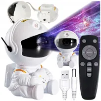 PROJEKTOR GWIAZD ASTRONAUTA LAMPKA NOCNA LED RZUTNIK LASEROWY DLA DZIECI