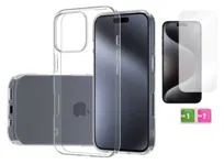 Etui silikonowe 2mm do APPLE IPHONE 16 PRO MAX przezroczyste obudowa +szkło