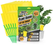 12x Lep na Owady NO PEST 11x7cm Pułapka Lepowa Lep na Mszyce Ziemiórki Muszki Mrówki i Inne Szkodniki Roślin Plant Guard