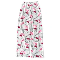 Spodnie Piżama Hello Kitty Pluszowe białe