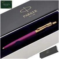 Elegancki Złoty Długopis Parker Magenta 24 Karaty + Certyfikat Na Prezent