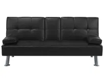 Sofa rozkładana BELIANI Roxen, czarna, 77x168x81 cm