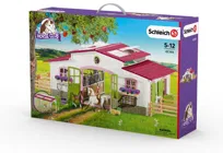Schleich, Figurka kolekcjonerska, Stajnia z różowym dachem, zestaw, 42344