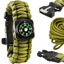 Bransoletka Survival 5w1 Kompas Krzesiwo Linka Nóż TRIZAND