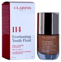Clarins, Everlasting Youth Fluid, podkład wygładzający 114 Cappuccino, SPF 15, 30 ml
