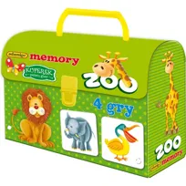 Memory Zoo, zestaw w kuferku, gry logiczne, Adamigo