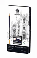 Zestaw Ołówków Do Szkicowania Astra Artea Mix 12 Sztuk W Metalowym Pudełku