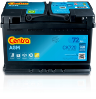 Akumulator samochodowy centra AGM 72 Ah 760 A CK720