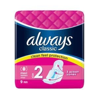Always Classic Maxi podpaski ze skrzydełkami, 9 sztuk Always