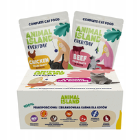 Animal Island Everyday Karma Mokra dla Kota Kurczak Wołowina Zestaw 80x85g