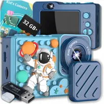Aparat Fotograficzny Cyfrowy Dla Dzieci 40Mpx Kamera Selfie Gry+Karta 32Gb