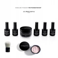 ATA PROFESSIONAL Manicure Tytanowy Zestaw Startowy Foundation Set + Pędzel
