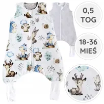 BabyU, Śpiworek letni nogawki skarpetki muślin bawełna 0,5 TOG 18-36 mieś BLISS