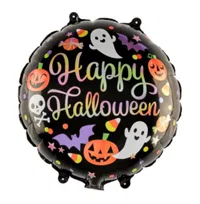 Balon foliowy Happy Halloween 137444BZ Dynie, Duchy, Nietoperze, Czaszki 45cm