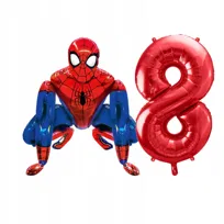 BALON SPIDERMAN 3D NA URODZINY DUŻY 55X63 CM AVENGERS SPIDER PAJĄK CYFRA 8