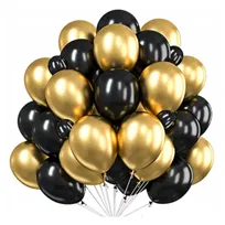 Balony Czarne Złote Chrom duże Balony CHROMOWANE balon Na Urodziny 25 szt