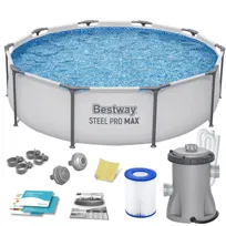 Basen stelażowy ogrodowy Bestway okrągły dla rodziny 305x76 cm zestaw 9w1