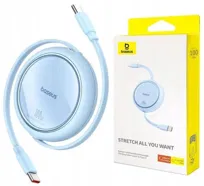 BASEUS Szybki Kabel BASEUS 100W USB -C 1m Szybkie Ładowanie Wysuwany BLUE