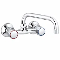 Bateria kuchenna GRANO ścienna chrom – obrotowa wylewka Yoka Home