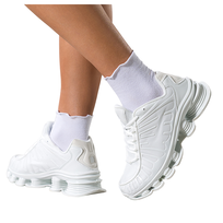 Białe sneakersy damskie buty sportowe z perforacją na ozdobnej wyciętej platformie sznurowane Casu 0773-7-41
