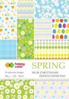 Blok z motywami Spring, A5, 80g 15 arkuszy, Happy Color