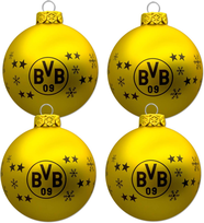 Bombki choinkowe Borussia Dortmund BVB 4 szt. czarno-żółte