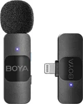 BOYA BY-V1 V2.0 bezprzewodowy mikrofon 2,4 GHz do urządzeń Lightning -1TX+1RX