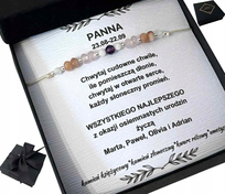 BRANSOLETKA prezent talizman znak zodiaku PANNA srebro TWÓJ TEKST