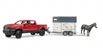 Bruder, Auto RAM 2500 Power Wagon z przyczepą dla konia, 02501