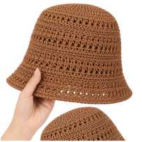 BUCKET HAT plażowy kapelusz ciemny słomiany damski Edibazzar