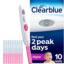 CLEARBLUE cyfrowy test owulacyjny LH 2 najbardziej płodne dni 10 szt. CLEARBLUE