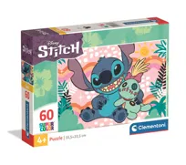 Clementoni, puzzle 60 super kolor stitch 26331