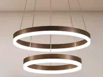 Coffee Ring 60 Double - żyrandol LED pierścienie 60 i 40cm brąz