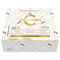COLLAGEN SUMMER EDITION PRIMABIOTIC Sweet Cherry Kolagen Do Picia Na Stawy Wołowy 10000mg 30szt×30ml