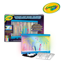Crayola Tablica podświetlana do rysowania dla dzieci LED z 10 żelowymi flamastrami Niebieska 6+