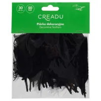Creadu, Piórka dekoracyjne, czarne, 5cm, 30 szt.