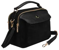 Czarna torebka damska mała skóra ekologiczna PETERSON listonoszka na ramię lub do ręki crossbody