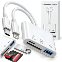 Czytnik kart pamięci SD MicroSD TF USB 3.0 Hub Adapter 3w1 Lightning USB-C