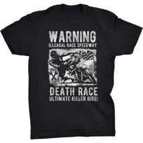 Death Race Koszulka Dla Motocyklisty Wyścig Czacha