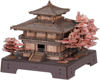 Drewniane puzzle 3D dla dorosłych pawilon Sakura japoński kwiat wiśni 200