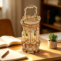 Drewniane puzzle 3D latarnia wiktoriańska 185 szt. z LED do montażu