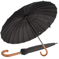 Duży Parasol Parasolka Czarna Wytrzymała Elegancka VERK GROUP