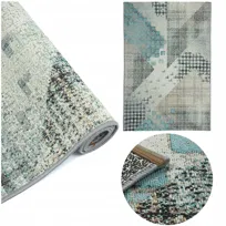 Dywan Płasko Tkany Dara 160x220 cm Patchwork Niebieski