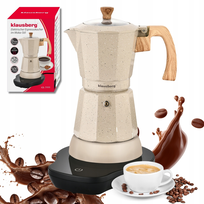ELEKTRYCZNA Kawiarka 6F Beżowa 300ml Zaparzacz Ekspres do Kawy espresso