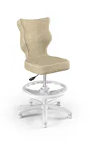 Entelo, Krzesło do biurka dla dziecka dopasowane do wzrostu 119-142 cm, model Petit z podnóżkiem kolor beżowy obrotowe