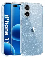 Etui do iPhone 17 CASE CLEAR BROKAT BŁYSZCZĄCE MIENIĄCE 2MM + SZKŁO 9H